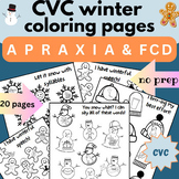CVC apraxia winter coloring pages, FCD, final consonant de