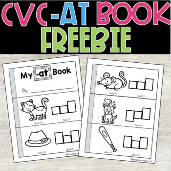Preview of CVC -at Mini Book FREEBIE