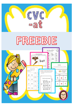 Preview of **FREEBIE** CVC -AT FAMILY WORD WORK, FLIP BOOK, READING PASSAGE