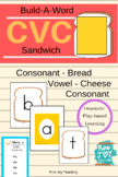 CVC build-A-word Cheese Sandwich Dramatic play learning game