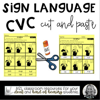 Preview of CVC cut and paste | Sign Language