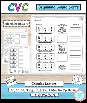 CVC cut and paste activities by Learning with A and E | TPT