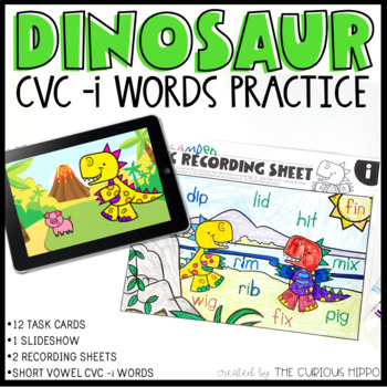 Preview of CVC -i words practice - Dinosaurs  