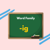 CVC "ig" word family printable Phonics worksheets for kids