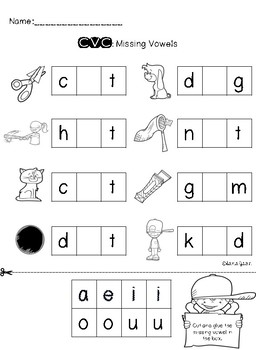 CVC missing vowel by KinderHeroes | Teachers Pay Teachers
