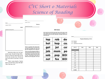 Preview of CVC o Decodable Activities