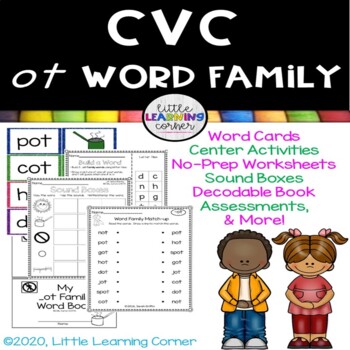 Preview of CVC ot Word Family Packet ~ Short o word families