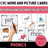 Decodable CVC word & picture cards for phonics blending & 