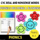 CVC real & nonsense words- phonics decoding for reading fl