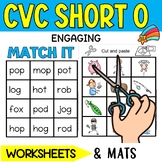 CVC short o worksheets and mats