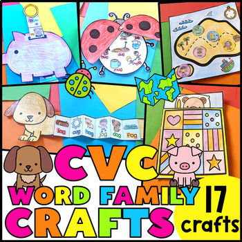 Preview of Short vowel word family crafts | CVC words crafts