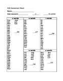 CVC word assessment sheet