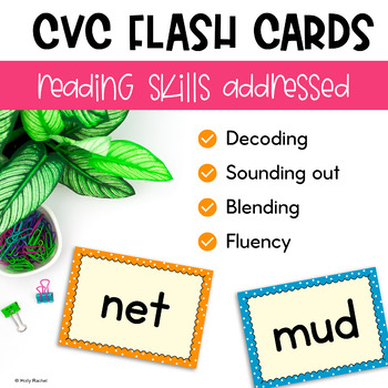 Preschool-1st Grade ELA Letter 'A' CVC Picture and Word Laminated Flashcards 