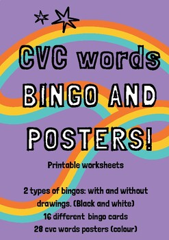 Preview of CVC words Bingo and Posters!