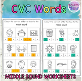 CVC words | Middle Sound Identification | NO PREP workshee