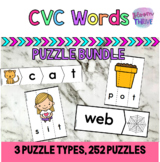 CVC words Puzzles Literacy Centers