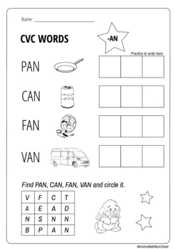 Preview of CVC words -AN family