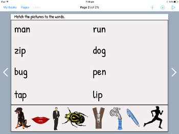 Preview of CVC words - iPad Book Creator