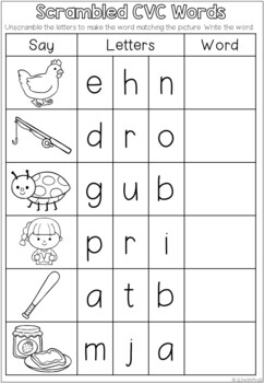 CVC words worksheet pack by 123 with Mrs B | TPT