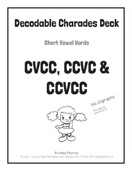 Preview of CVCC / CCVC / CCVCC Charades Deck - Active Phonics