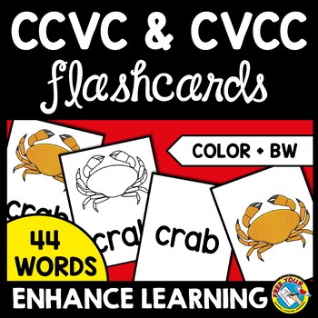 Preview of CVCC & CCVC WORD WORK PICTURE FLASH CARD PHONICS BLEND ACTIVITY 1ST GRADE KINDER