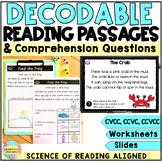 CVCC, CCVCC Reading Passages and Comprehension Question Wo