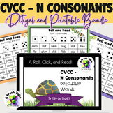 CVCC N Consonant Roll & Read Words/Sentences |Phonics Game