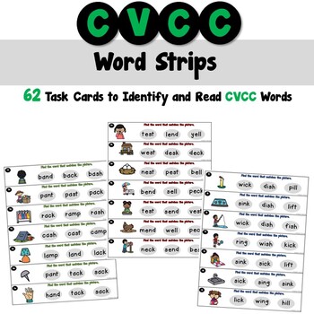 CVCC Word Strips by Teacher's Take-Out | Teachers Pay Teachers