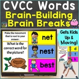CVCC Words with Brain Breaks, Movement Google Slides & PowerPoint