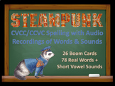 CVCC and CCVC Spelling Boom Cards with Steampunk Alphabet 