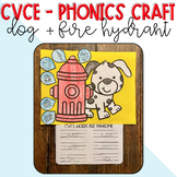 CVCE Dog with Fire Hydrant Craftivity Phonics Craft Animals Pets
