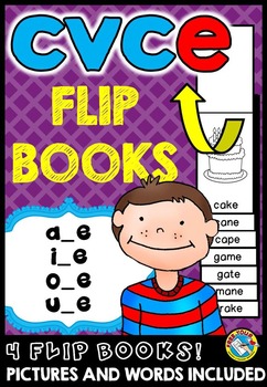 CVCe Word Flip Books/ Magic-e /  Flip book, Magic e words, Magic e