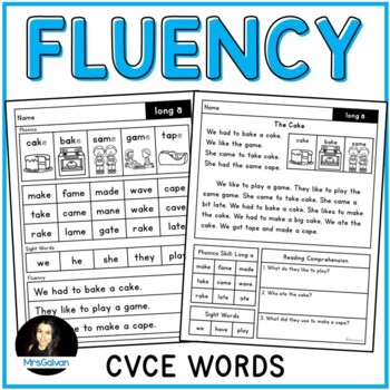 Preview of CVCE Fluency with Comprehension Long Vowels Phonics