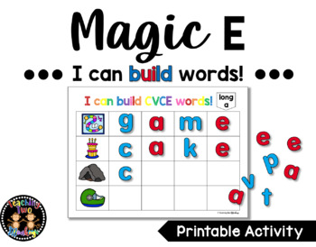 Magic E {Long Vowel CVCe Phonics/Word Work Printables}