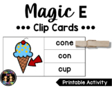 CVCE Magic E Clip Cards Literacy Center Activity Printable