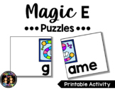 CVCE Magic E Puzzles Literacy Center Activity Printable