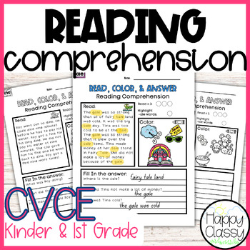 Preview of CVCE Reading Comprehension Pages and No Prep Phonics Packet