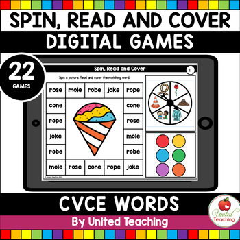 Preview of CVCE Spin Read and Cover Digital Games ( Google Slides™ ) (Virtual Game)