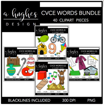 Preview of CVCE Word Clipart BUNDLE