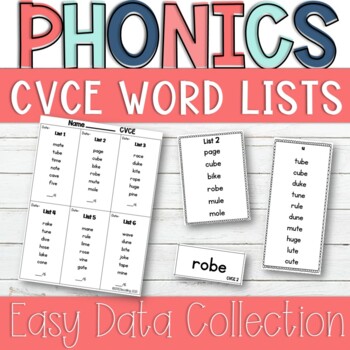 CVCE Word Lists with Data Collection Sheet by SPEDisCalling | TpT