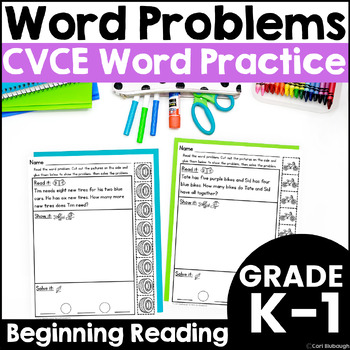 Preview of CVCE Word Problems - Addition and Subtraction Within 10 with Phonics Practice