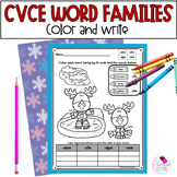 CVCE - Winter Phonics - Long Vowels - Word Families Worksheets
