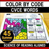 CVCE Words Color by Code Summer Worksheets Science of Read