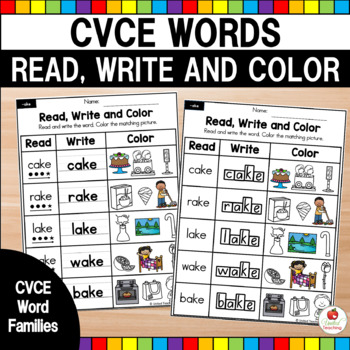 CVCE Worksheets | Read Write and Color | Blending Words | Science of ...