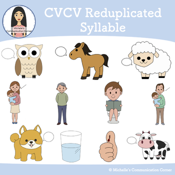 Preview of CVCV Reduplicated - Apraxia Clipart