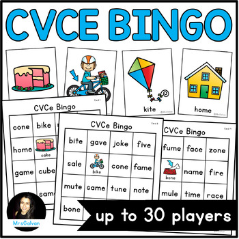 Preview of CVCe Bingo Game Reading Magic e Words Long Vowels