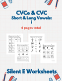 CVCe & CVC Short & Long Vowels: i | Silent E | 4 worksheets