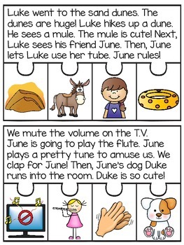 CVCe Fluency and Sequencing Puzzles by Miss Giraffe | TpT