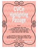CVCe Highlighting Passage~ Magic E Words Reading Passage