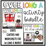 CVCe Long A Word Family Activity Bundle | Sorts, Worksheet